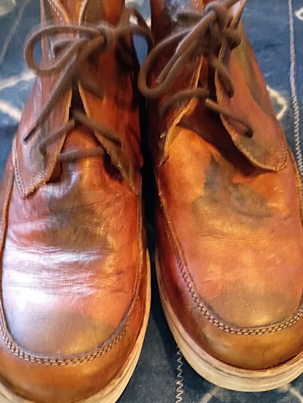 BED|STU Men's Cognac Leather Lace-Up Boots - Picture 10 of 15